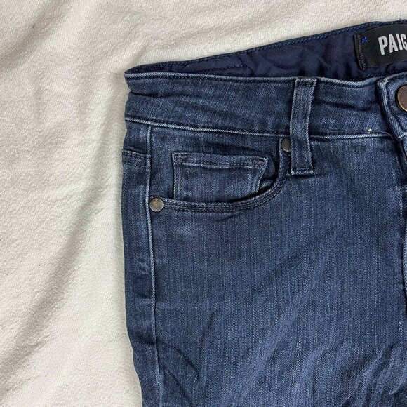 Paige Hoxton Ultra Skinny Dark Wash Blue Jeans Size 27 Straight Leg Slim Stretch - Picture 6 of 15